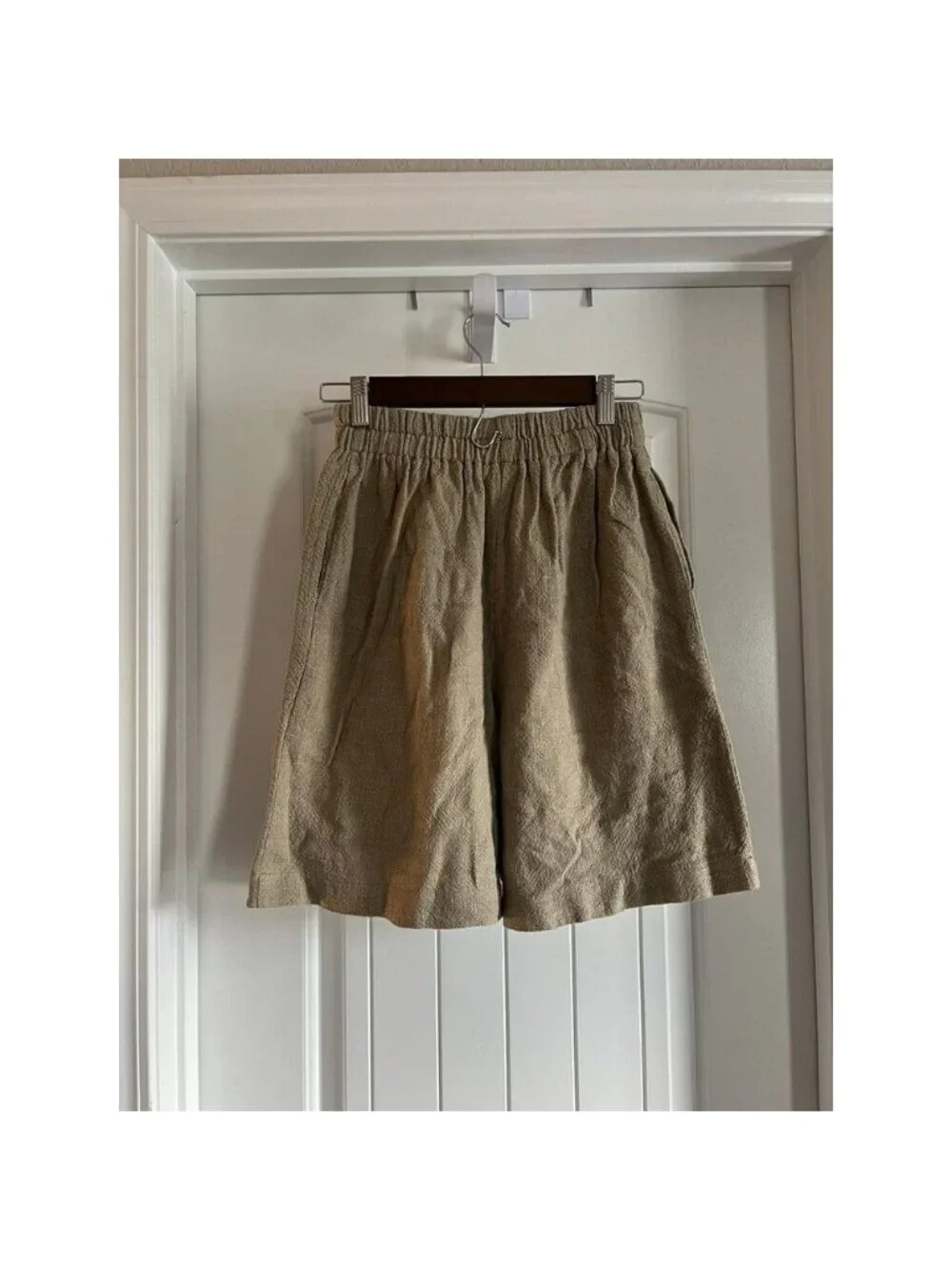 Vintage Linen Blend Casual Shorts
